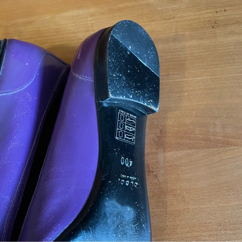 Vintage GUCCI Purple Leather Ballet Flats - 40C - Picture 10 of 15